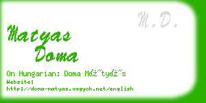 matyas doma business card